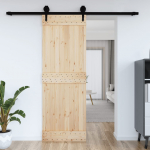 vidaXL Durys NARVIK, 80x210cm, pu&scaron;ies medienos masyvas