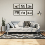 Kilimas juodas ir baltas 120x180 cm neslystantis plaunamas