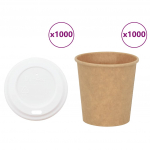 popieriniai kavos puodeliai su dangteliais 1000 vnt 4oz 100ml