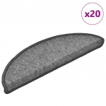 Laiptų kilimėliai 20 vnt 56x17x3 cm tamsiai pilki pusapvaliai
