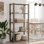 Lentyna daiktams 5 auk&scaron;tų pilka 80x38x170cm pu&scaron;ies masyvas