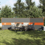 Stovyklavimo uždanga nuo vėjo pilka ir oranžinė 490x123 cm