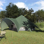 Tipi palapinė 7 asmenims žalia ir pilka 600 x 600 x 347 cm