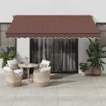 Automatinė i&scaron;traukiama markizė su LED rudos spalvos 400x350cm