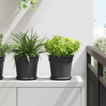 Apvalus gėlių vazonas 6 pcs Juoda &Oslash; 19 x 16 cm Plastmasė