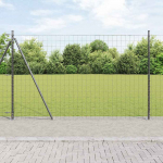 Tvora su stulpais Pilka 14 x 10 m Plienas ir PVC