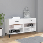 Spintelė batams balta 102x35x55cm apdirbta mediena blizgi