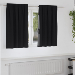 Užuolaidos su žiedais blokuojančios &scaron;viesą 2 pcs Juoda