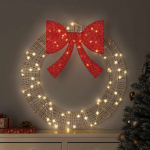 Vainikas 60 LED &Scaron;ilta balta 76 x 76 x 8 cm PET
