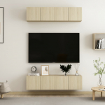 Televizoriaus spintelės 4vnt ąžuolo 60x30x30cm mediena