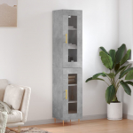 vidaXL Komoda, betono pilkos spalvos, 34,5x34x180cm, apdirbta mediena