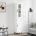vidaXL Komoda, baltos spalvos, 34,5x34x180cm, apdirbta mediena
