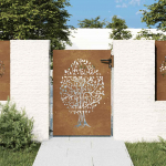 Sodo vartai 85x125 cm Corten plienas medžio ra&scaron;tas