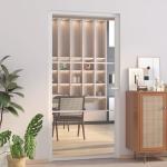 vidaXL Vidaus durys, baltos, 102,5x201,5cm, ESG stiklas ir aliuminis