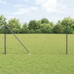 Tvora su stulpais Pilka 14 x 10 m Plienas ir PVC