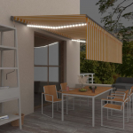 Rankiniu būdu i&scaron;traukiama markizė geltona ir balta 5x3m