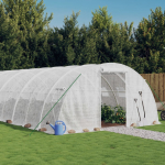 &Scaron;iltnamis su plieno rėmu baltos spalvos 12x4x2m 48m&sup2;