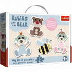 Dėlionė Baby Classic Draugi&scaron;ki mažyliai kūdikiai ir me&scaron;kiukas Trefl 36139