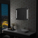 Sieninis vonios kambario veidrodis su LED 80x60cm