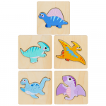Medinė dėlionė su dinozaurų motyvu
