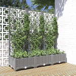 Sodo lovelis su treliažu &scaron;viesiai pilkas 120x40x1215cm PP
