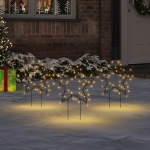 Kalėdinės dekoracijos žvaigždės su smaigais 3vnt 50LED 29cm