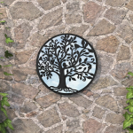 Sodo veidrodis juodos spalvos 40x25cm geležis apskritas