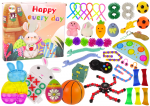 Velykinis sensorinių žaislų rinkinys Pop It Squishy antistresinis 41 dalių