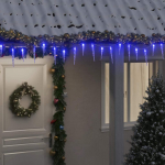 Kalėdinė girlianda varvekliai 200 mėlynų LED akrilas/PVC 20m