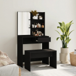 Kosmetinio staliuko rinkinys juodos spalvos 745x40x141cm