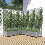 Sodo lovelis su treliažu &scaron;viesiai pilkas 120x120x1215cm PP