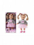 ARTYK 168086 Lėlė NATALIA kalba lenki&scaron;kai 39 cm su pilku džemperiu
