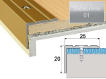 Profilis Effector A36 laiptams | sidabrinis 180 cm 25x20 mm