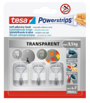 Drabužių kabliukas Tesa Powerstrips, 3 vnt., skaidri