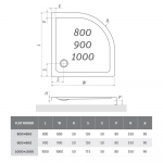 Du&scaron;o padėklas FLAT ROUND 800x800 mm, baltas