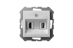 Lizdas HDMI+USB LIREGUS EPSILON, baltos spalvos