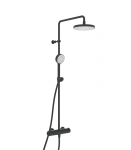 Termostatinė du&scaron;o sistema Nova su 200 mm lietaus galva, juodos matinės spalvos