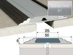 Profilis Effector A10 sujungimo, su juoda guma | sidabrinis 270 cm 50x6 mm