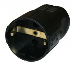 Ilgintuvo lizdas N&L, 3P, 16A, 250V, juodos spalvos