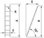 Kopėčios aliuminės, atremiamos FORTE | 1x8 pakopų 241cm