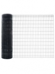 Tvoros tinklas, virintas, 1500 mm, 100x50 mm, &oslash;2,4 mm, 25 m, ZN+RAL7016 (tamsi grafitinė)