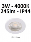 LED &scaron;viestuvas į pakalimą 3W - 4000K - IP44 baltas
