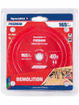Specialist+ Pjovimo diskas 165x40Tx20mm, Demolition PREMIUM, SPECIALIST+