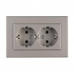 Dvivietis ki&scaron;tukinis lizdas VILMA XP500, metalo spalvos