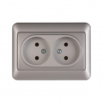 Dvivietis ki&scaron;tukinis lizdas VILMA SL250, metalo spalvos