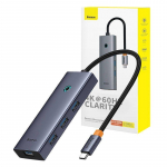 Adapteris Baseus HDMI + 4xUSB3.0 + USB-C PD/USB-C 100W