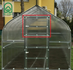 Papildoma orlaidė gale &scaron;iltnamiui Standart KLASIKA - 6 mm storio kanalinis polikarbonatas