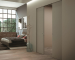Paslėptų stumdomų durų be apvadų sistemos komplektas Essential GOLD DOUBLE gipso sienai 2100x1400x100 (gipso profilis 75mm pločio)