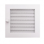 Židinio grotelės HEARTH 170x170mm, (baltos su žaliuzėmis)