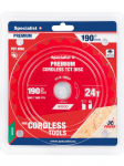 Specialist+ Pjovimo diskas 190x24Tx30mm, Cordless PREMIUM, SPECIALIST+
